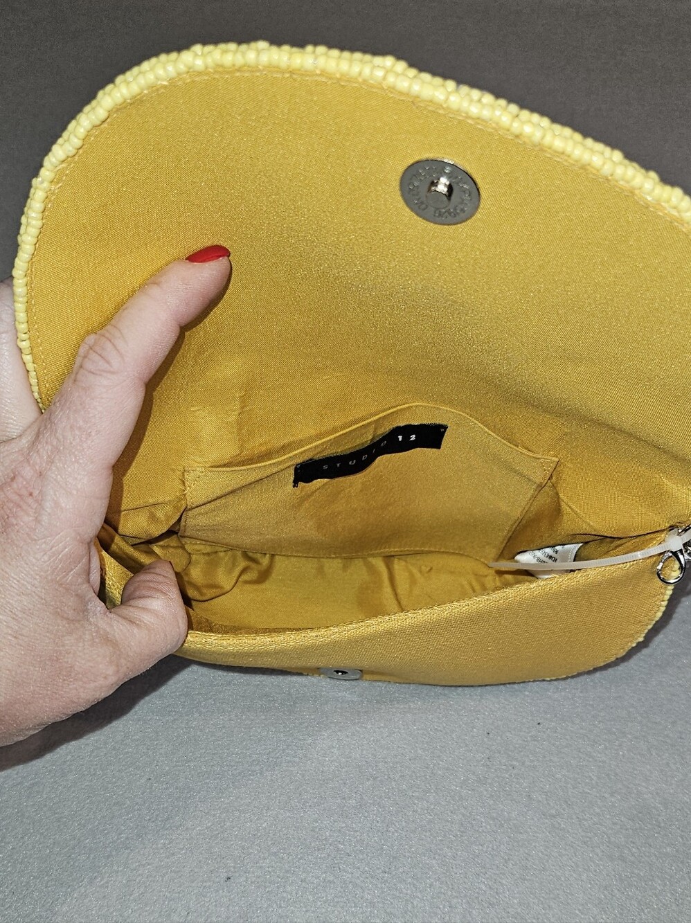Studio 12 NWT Viral Beaded Lemon Wedge Crossbody Purse - Picture 7 of 13